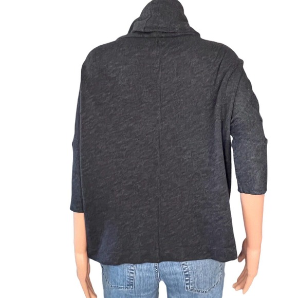 Old Navy Top Women’s XS Heather Gray Half Sleeve Cowl Neck Cotton Blend - Picture 3 of 5